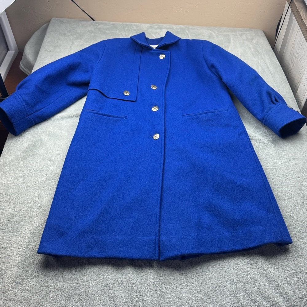 Vintage Blue Wool Pea Coat 8